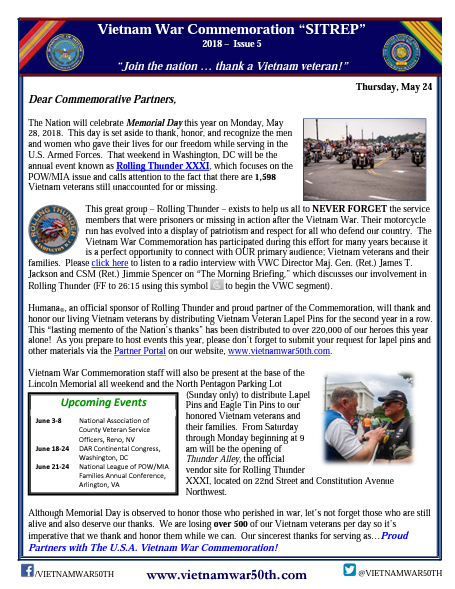 VWC SITREP 2018, Issue 5